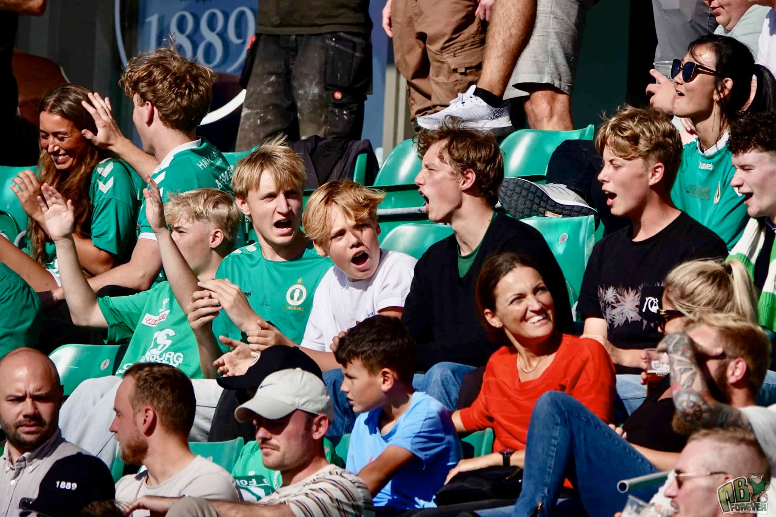 AB supporters cheering at Gladsaxe Stadion